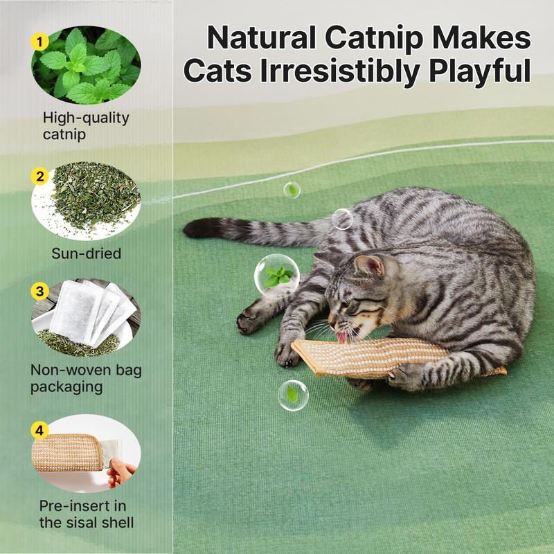 🐈 Interactive Catnip Chew Toy, Soft Material Scratching and Kicker Cat Toys for Indoor Kittens