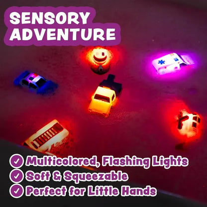 Water Play Vehicle Toy Set – Color Glow Floating Vehicle Collection for Bath & Sensory Activities (6 Pack)