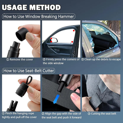2026 Upgraded Safety Hammer,Safe Hammer Glass Breaker Under Water,Seatbelt Cutter Window Breaker Emergency Escape Tool,Seat Belt Cutter and Glass Breaker for Cars