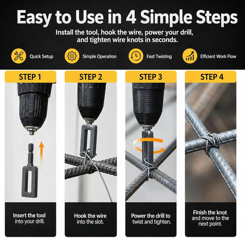 Wire Twister for Drill – Twist Tight Wires in 3 Seconds