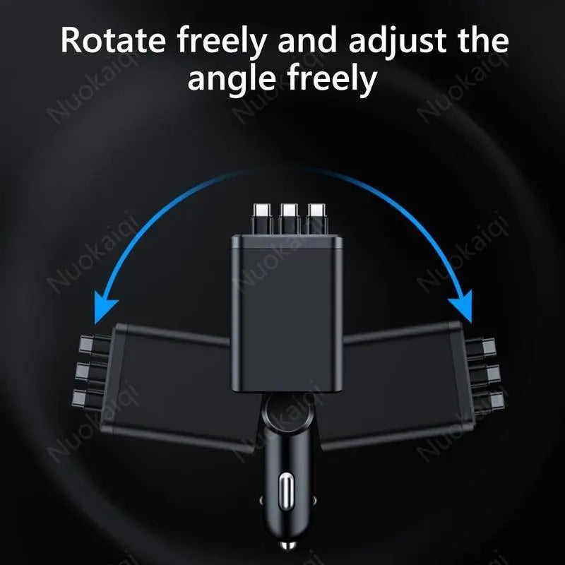 Ultimate Power Station for Phone, Pad & Laptop,Car Charger: Starry LED,1-Click Galaxy Projector,Tangle-Free Retractable Cables & Super Fast Charge,PD20W,USB-A 65W,All 120W Max,Power Hub,