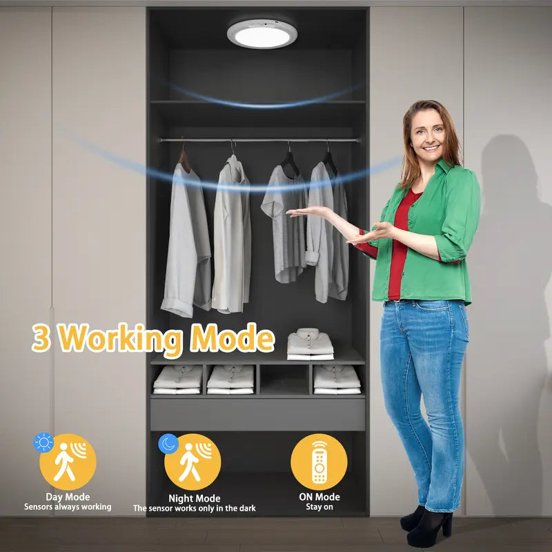 Rechargeable Motion Sensor Ceiling Light with Remote