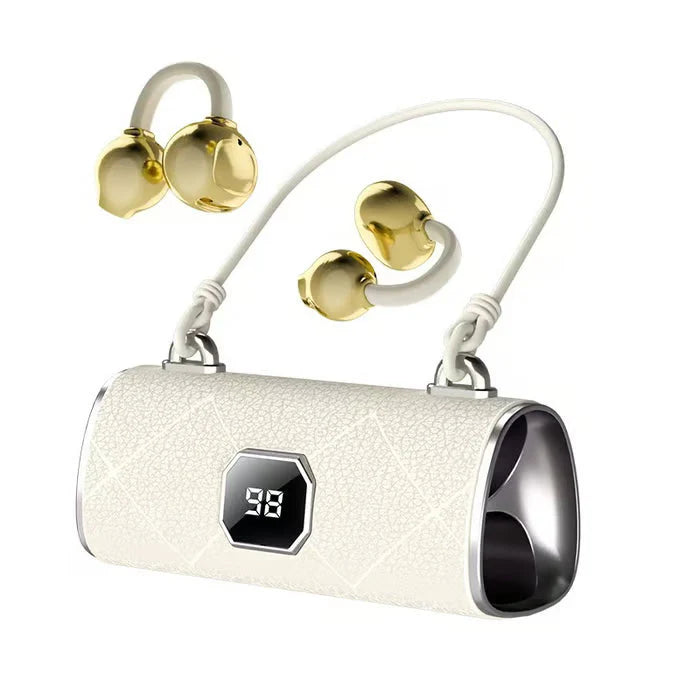 Fashionable Clip-On Wireless Headphones with Handbag