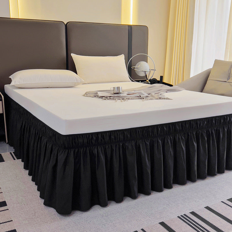 Ruffled Elastic Wrap Around Bedskirt 12 Inch Drop