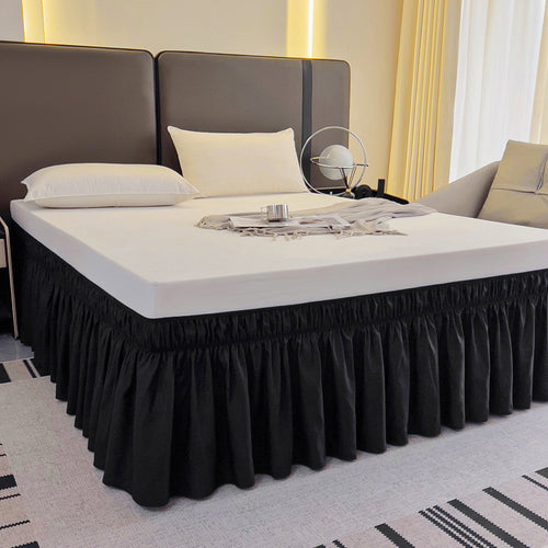Ruffled Elastic Wrap Around Bedskirt 12 Inch Drop