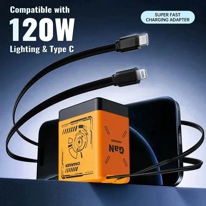 GaNPro 120W Retractable Fast Charger Cube