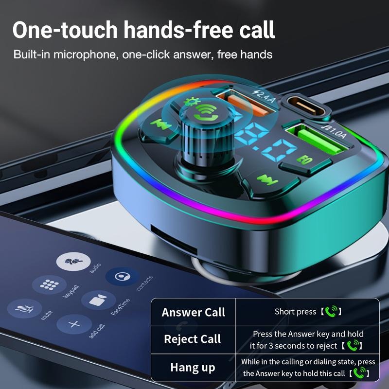 Car Bluetooth MP3 Player – Wireless FM Transmitter & Fast Charging Adapter