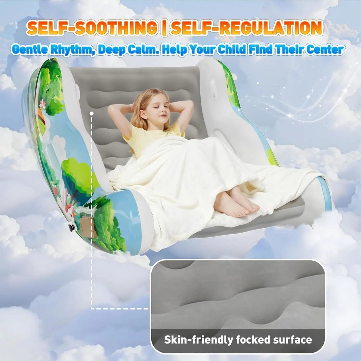 🎁Kids Inflatable Sensory Rocking Chair | Montessori Air Cloud Rocker