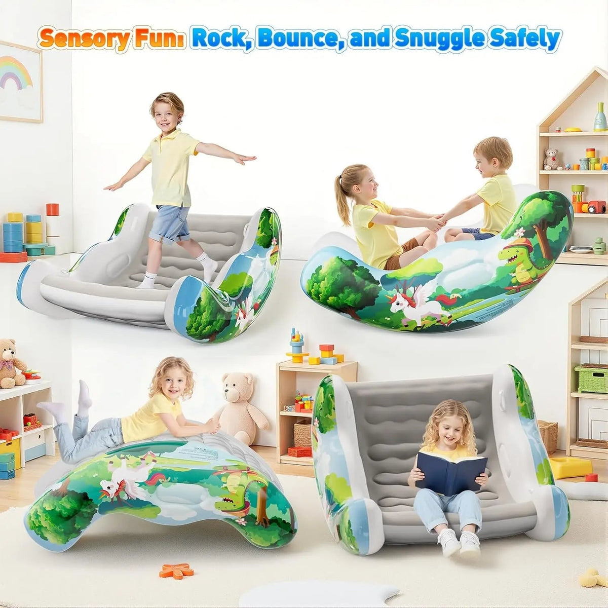 🎁Kids Inflatable Sensory Rocking Chair | Montessori Air Cloud Rocker