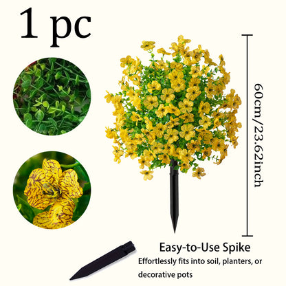 Artificial Flowers for Outdoor Indoor Garden Home Decoration, Plastic Faux Flowers, Faux Flower Daisy with Eucalyptus Leaves Fake Plants Greenery Boxwood Porch Patio
