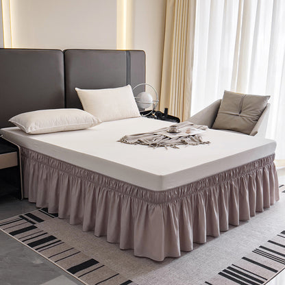 Ruffled Elastic Wrap Around Bedskirt 12 Inch Drop