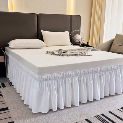 Ruffled Elastic Wrap Around Bedskirt 12 Inch Drop