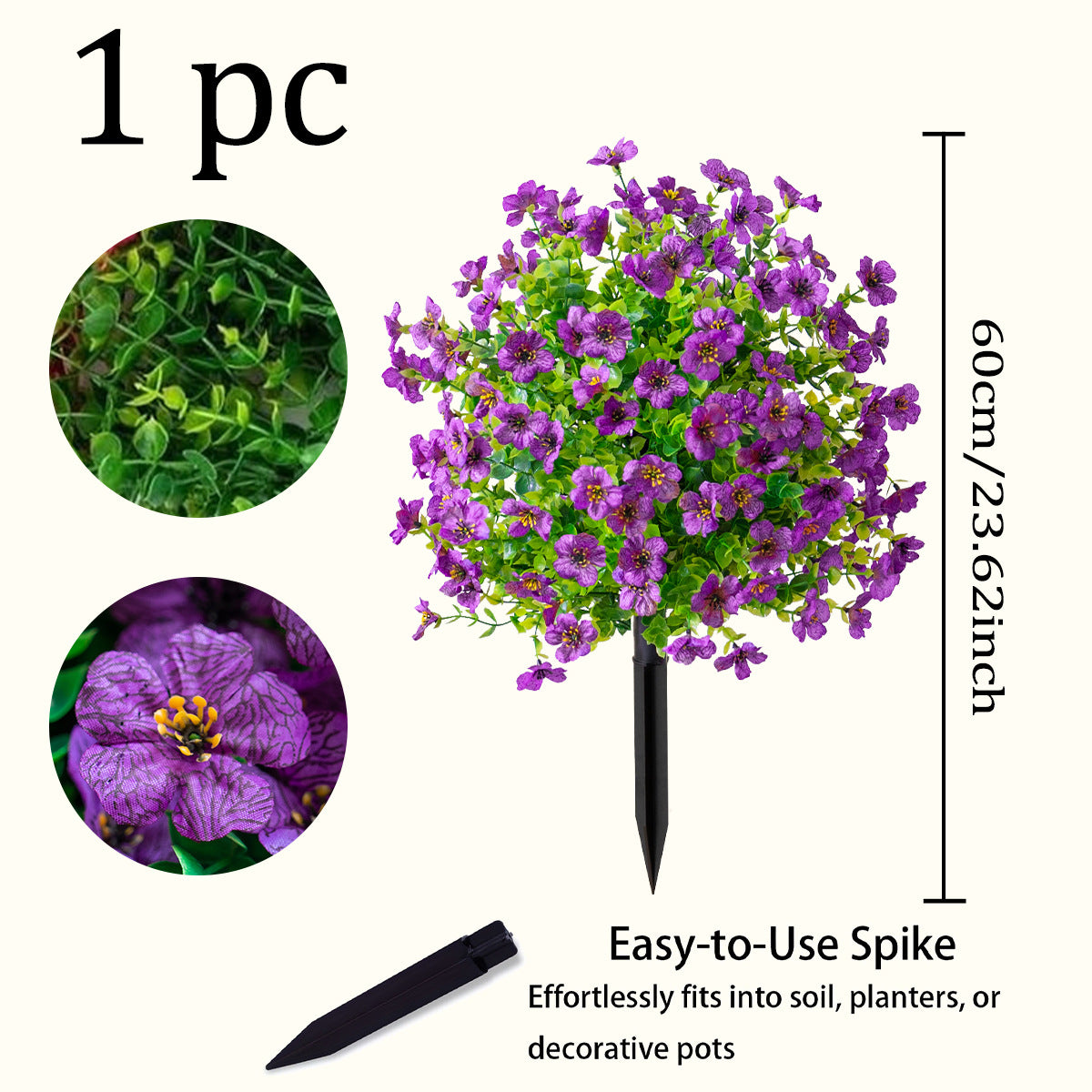 Artificial Flowers for Outdoor Indoor Garden Home Decoration, Plastic Faux Flowers, Faux Flower Daisy with Eucalyptus Leaves Fake Plants Greenery Boxwood Porch Patio