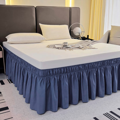 Ruffled Elastic Wrap Around Bedskirt 12 Inch Drop