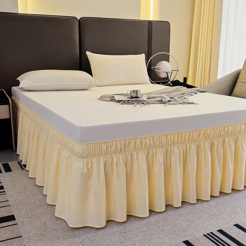Ruffled Elastic Wrap Around Bedskirt 12 Inch Drop