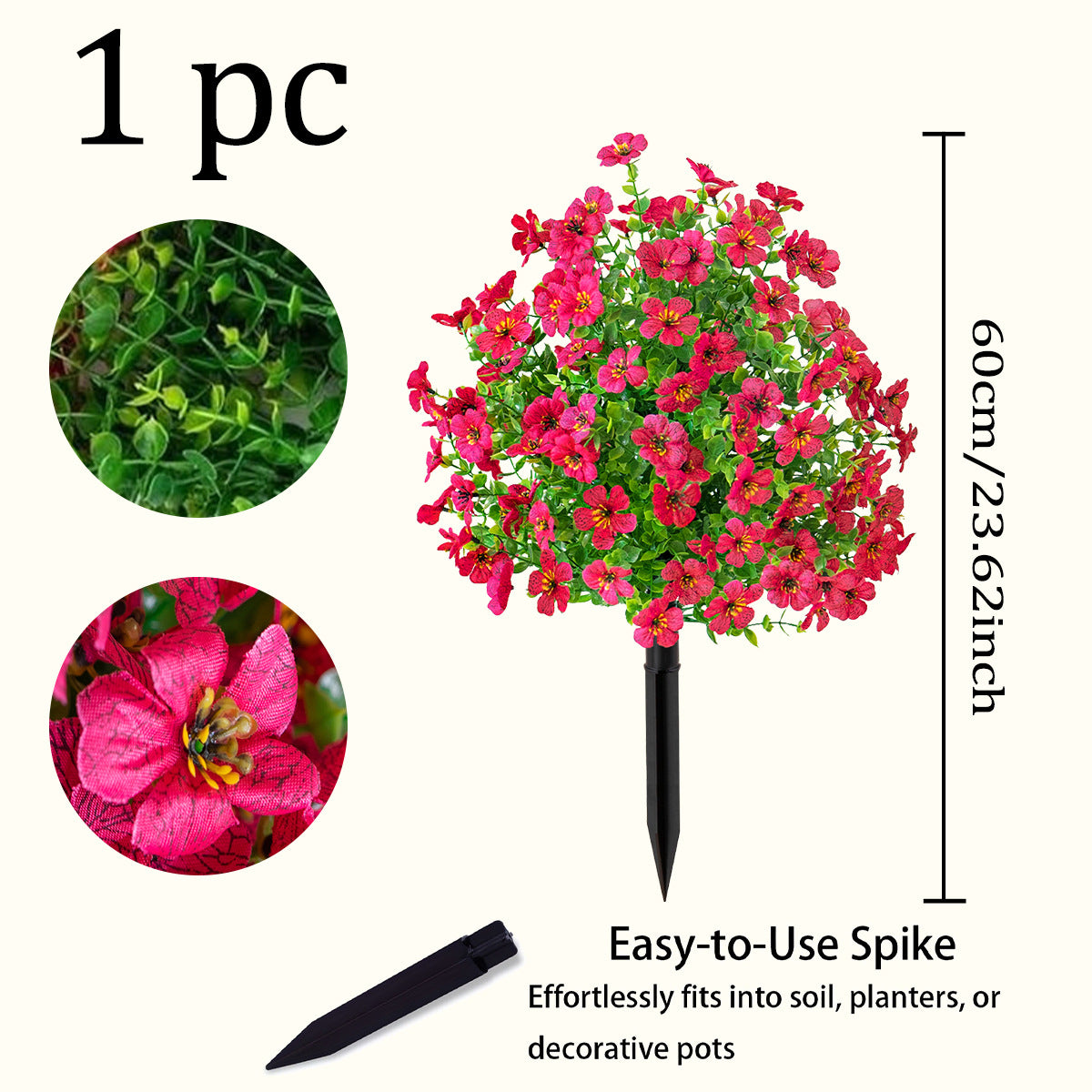 Artificial Flowers for Outdoor Indoor Garden Home Decoration, Plastic Faux Flowers, Faux Flower Daisy with Eucalyptus Leaves Fake Plants Greenery Boxwood Porch Patio