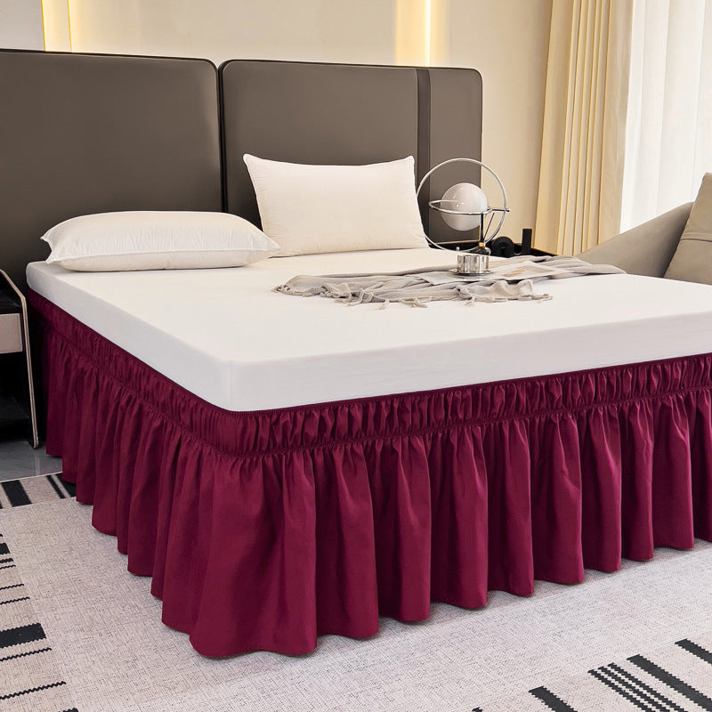 Ruffled Elastic Wrap Around Bedskirt 12 Inch Drop