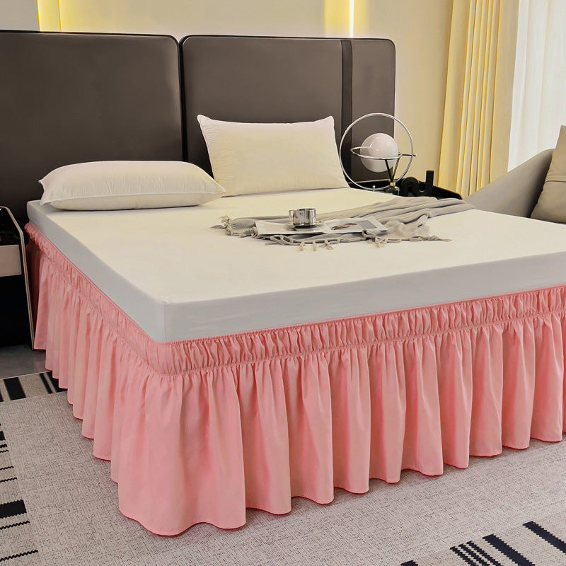 Ruffled Elastic Wrap Around Bedskirt 12 Inch Drop