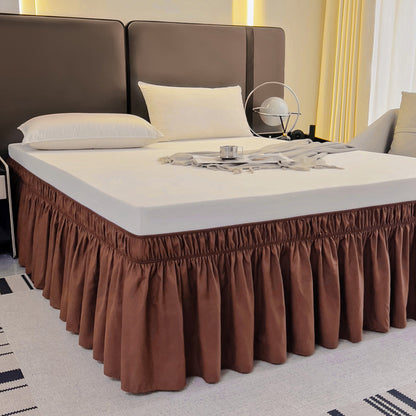 Ruffled Elastic Wrap Around Bedskirt 12 Inch Drop