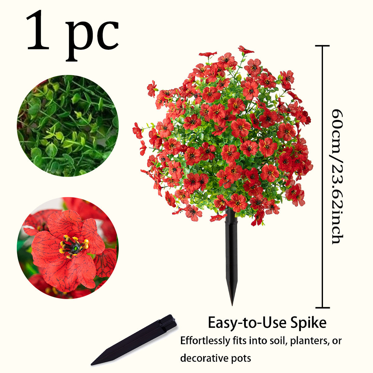 Artificial Flowers for Outdoor Indoor Garden Home Decoration, Plastic Faux Flowers, Faux Flower Daisy with Eucalyptus Leaves Fake Plants Greenery Boxwood Porch Patio