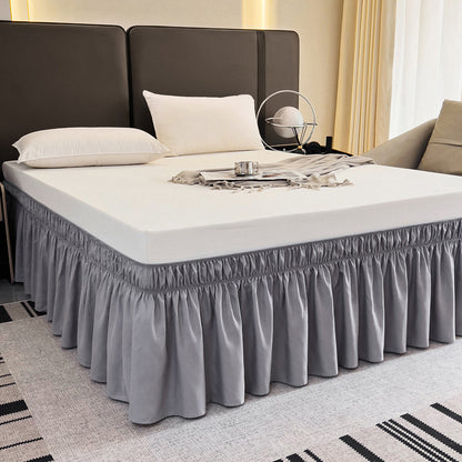 Ruffled Elastic Wrap Around Bedskirt 12 Inch Drop