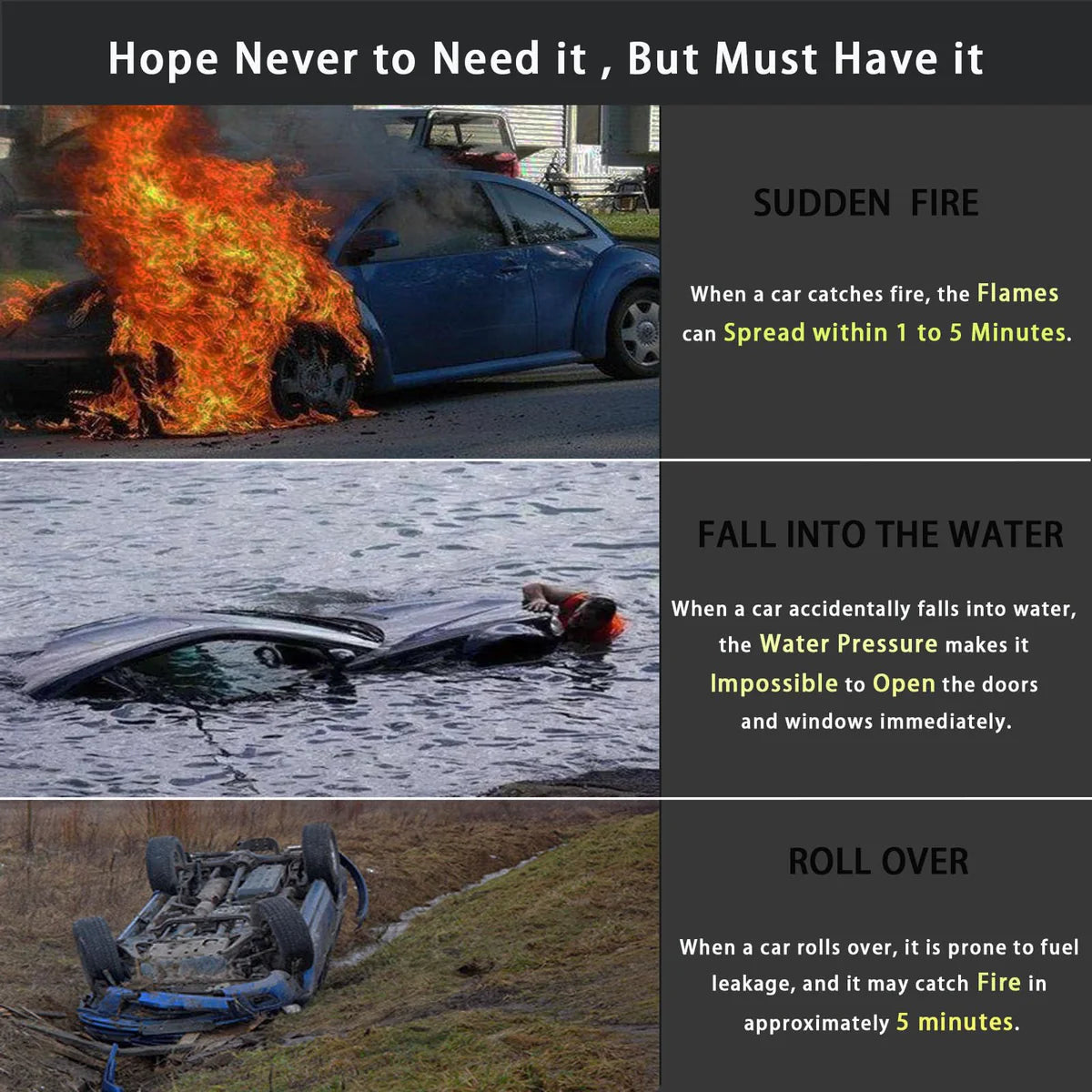 2026 Upgraded Safety Hammer,Safe Hammer Glass Breaker Under Water,Seatbelt Cutter Window Breaker Emergency Escape Tool,Seat Belt Cutter and Glass Breaker for Cars