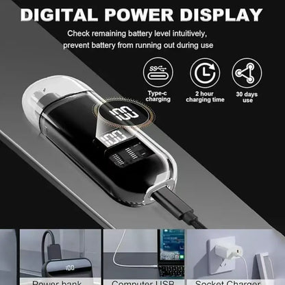 2026 Upgarde Nose Hair Trimmer for Men Women, Rechargeable Trimmer, Painless Eyebrow Facial Hair Shaver, LED Display Nose Clipper, Waterproof Dual Edge Blades Clipper for Easy Cleaning Hair Removal Solution