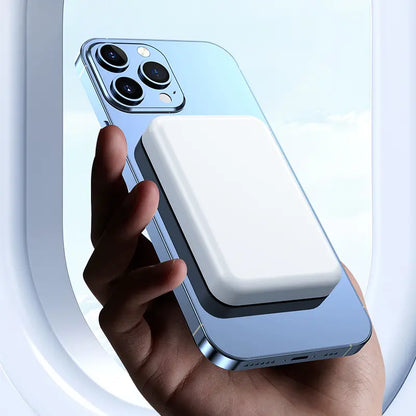 5000mAh Magnetic Power Bank for iPhone 12–17 Series, Works Best with MagSafe Case or No Case, Portable Wireless Charger fathersdaygift
