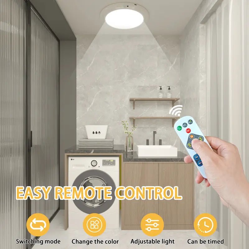 Rechargeable Motion Sensor Ceiling Light with Remote