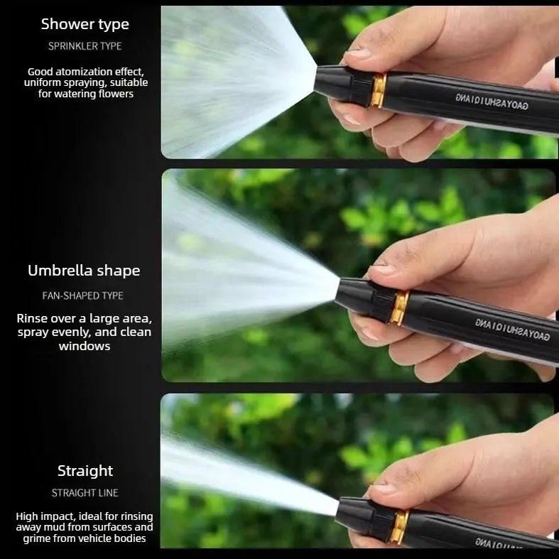 Home high-pressure car wash water gun with booster nozzle and hose, a must-have for watering plants and vegetables, and car washing.