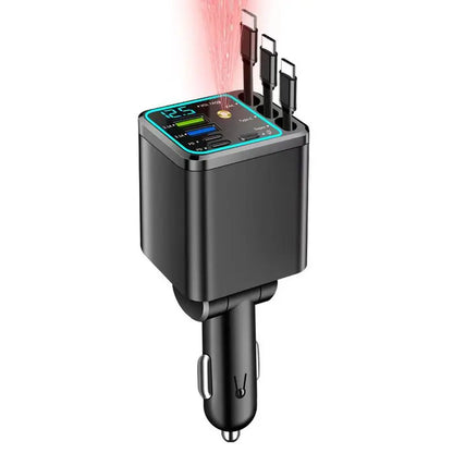 Ultimate Power Station for Phone, Pad & Laptop,Car Charger: Starry LED,1-Click Galaxy Projector,Tangle-Free Retractable Cables & Super Fast Charge,PD20W,USB-A 65W,All 120W Max,Power Hub,