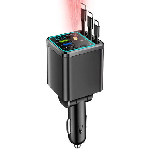 Ultimate Power Station for Phone, Pad & Laptop,Car Charger: Starry LED,1-Click Galaxy Projector,Tangle-Free Retractable Cables & Super Fast Charge,PD20W,USB-A 65W,All 120W Max,Power Hub,