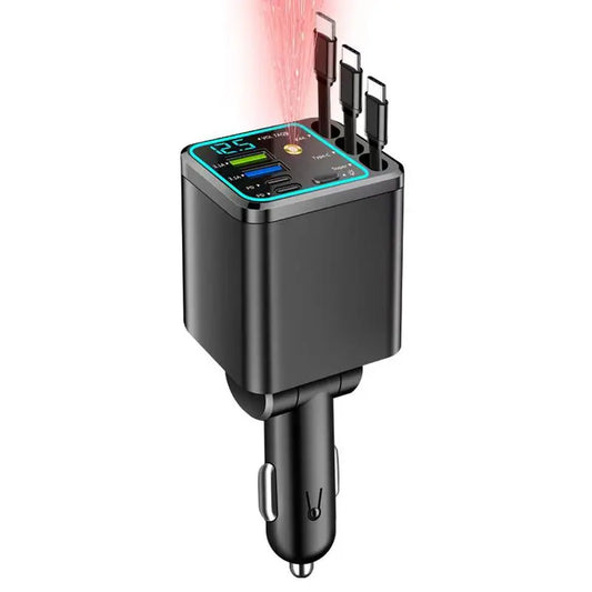 Ultimate Power Station for Phone, Pad & Laptop,Car Charger: Starry LED,1-Click Galaxy Projector,Tangle-Free Retractable Cables & Super Fast Charge,PD20W,USB-A 65W,All 120W Max,Power Hub,