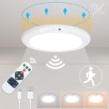 Rechargeable Motion Sensor Ceiling Light with Remote