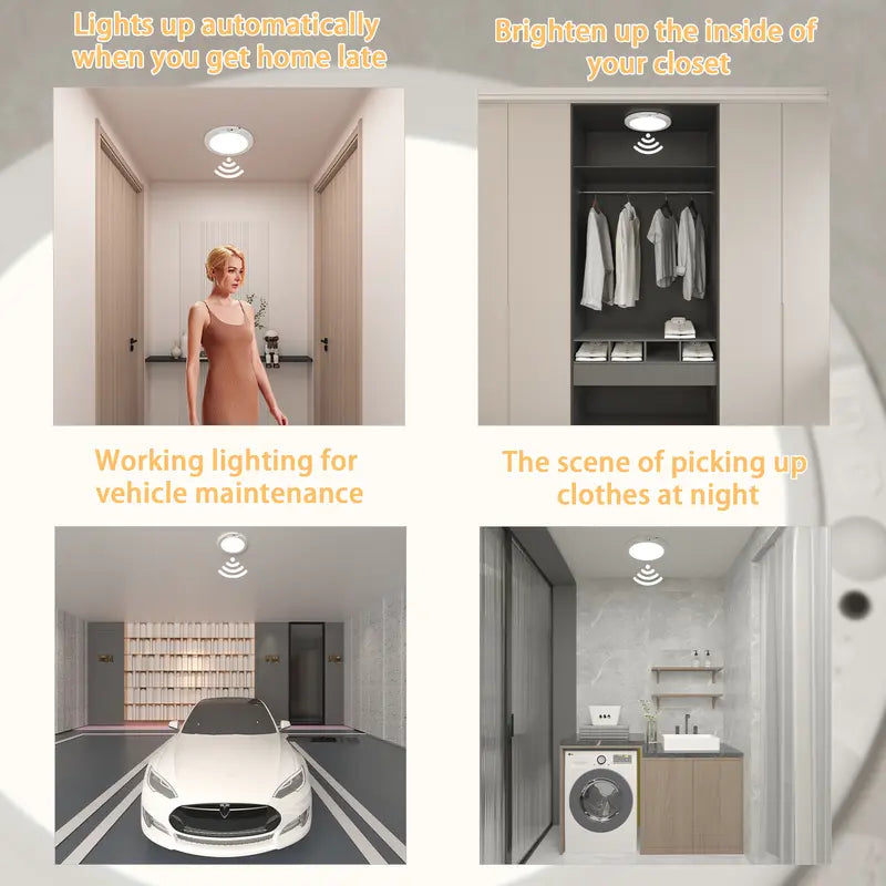 Rechargeable Motion Sensor Ceiling Light with Remote