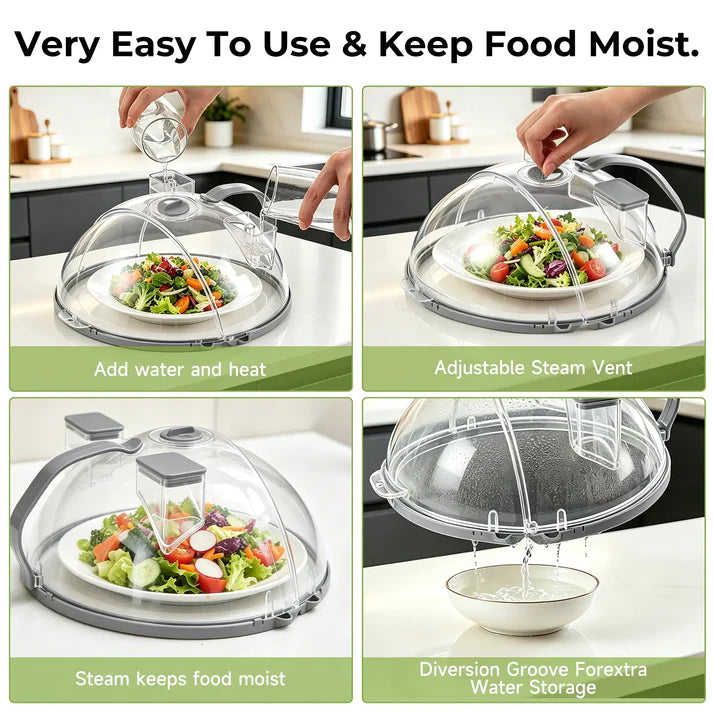 Collapsible Microwave Splatter Cover & Food Steamer Guard